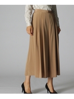 [L]〔洗える〕クロップトフレアスカンツ/ワインレッド(063)