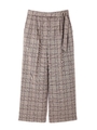 ◆大きいサイズ◆グレンチェックワイドパンツ/ベージュ(040)