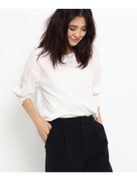 テンセルブロードギャザースリーブブラウス/ブルー(092)