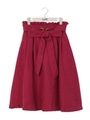 ウエストリボンフレアスカート/プラム