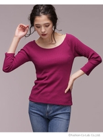 ジャガードリブプルオーバー/Dグリーン