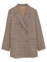 チェックスーツセットアップジャケット/DGRY