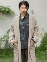 WOOL MIXガウンコート/モカ