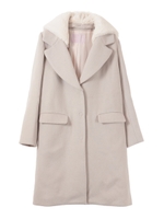 【コート】フード付きメルトンコート/ピンク