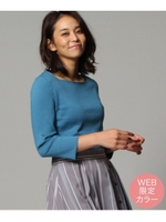 【洗える】スクエアネックリブプルオーバー/ブラック(019)