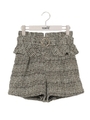 ペプラムツイードショートパンツ/ブラック