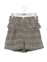 ペプラムツイードショートパンツ/ブラック