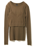 ビスチェセットリブレイヤードニット/レッド