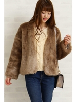 ［TGC着用］ショートファーブルゾン/ベージュ(040)