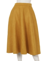 【Marie Hill】フェイクスウェードフレアスカート/ブラック