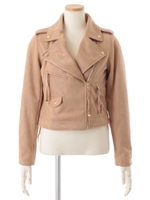 フェイクスウェードライダース/ベージュ