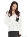 レザーポケットニットTOPS/WH