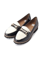 mio notis フェイクファービット付きローファー/ブラック(519)