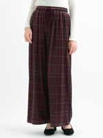 【WEB限定価格】ベロアチェックワイドパンツ/ブラック柄