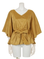 Fスエードウエストリボンチュニック/D/YEL