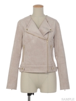 フェイクスエードライダースジャケット/キャメル