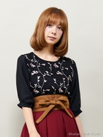 FRONTチュール袖キャンディーリボン/TOPS/クロ