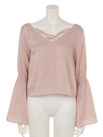 strapyフレアスリーブTOPS/ブラック