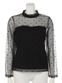 【ANAP】ドットフロッキーチュールトップス/BK
