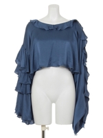 サテンフリルブラウス/RED