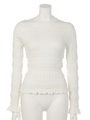 パターンシャーリングknit TOP/WHT