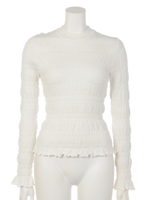 パターンシャーリングknit TOP/WHT