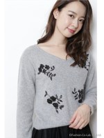 ビーズ刺繍アンゴラニット/ホワイト