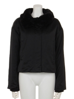 [GREED]VISCOSE CHAMBRAY Short Coat/BLACK