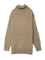 BOTTLENECK SHAGGY KNIT TOP/オレンジ