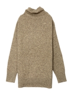 BOTTLENECK SHAGGY KNIT TOP/オレンジ
