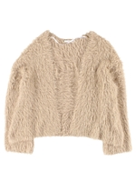 ・ロングフェザーショートトッパーカーディガン/ベージュ