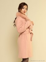 ファー付Wフェイスコート/ピンク