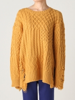 ケーブルクラッシュニットプルオーバー/IVY