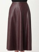 フェイクレザーフレアースカート/BRD