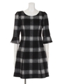 シャギーチェック袖フレアワンピース/A