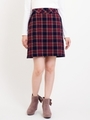 ○英国調チェックスカート/レッド柄