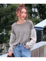 【chille anap】袖プードルファーニットソートップス/CAM