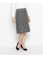 【洗える/36(S)、42（LL）WEB限定サイズ】ツイードタイトスカート/ブラック(419)