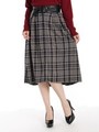 サッシュベルト付チェックイレギュラーヘムスカート/コイアオ