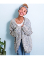 【anap mimpi】バックケーブルMIXニットカーディガン/BEG