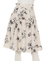 ワントーンフラワーフレアスカート/ピンク