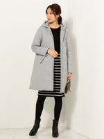 ★JOC W/PE/R Aラインダウンコート/LT.GRAY