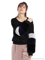 ３段袖ファーTOPS/ブラック