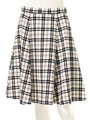 ドビーチェックフレアスカート/ホワイト