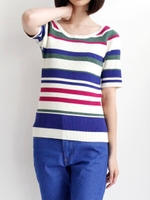 リブ5分袖プルオーバー/BL