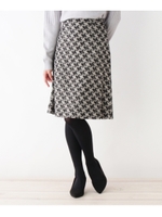 変わり織千鳥格子スカート/ブラック(219)