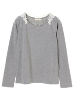 ・バックレースプルオーバー/ブラック