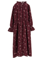 ・プリントワンピース/ボルドー