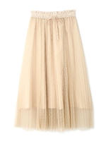 プリーテッド　チュールレース スカート/ピンク(090)