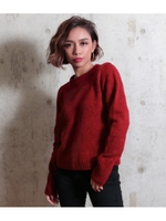 【Latina】バックレースアップMIXニットトップス/ライトグレー(007)